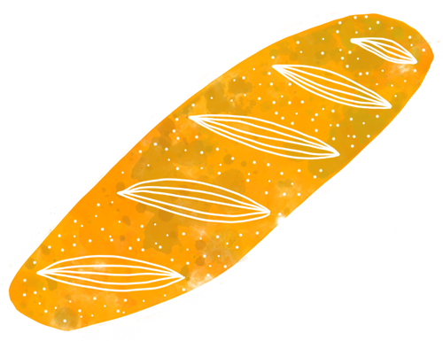 Illustration of a little baguette.